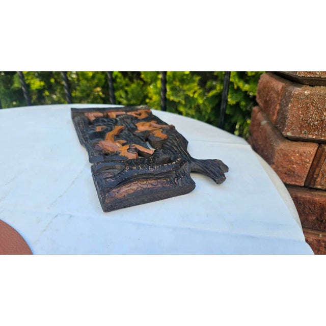 Carved Bas-Relief in Afromosia African Teak, Rwanda, 1970s For Sale - Image 7 of 10