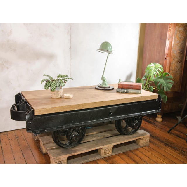 Vintage French Mining Cart Coffee Table, 1920s For Sale - Image 14 of 18