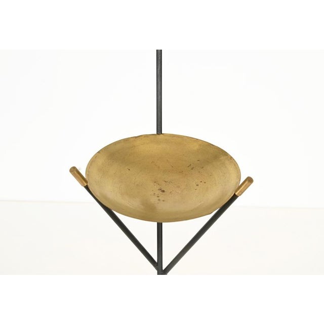 Black Italian Tripod Floor Ashtray in Bamboo and Iron, 1950s For Sale - Image 8 of 14