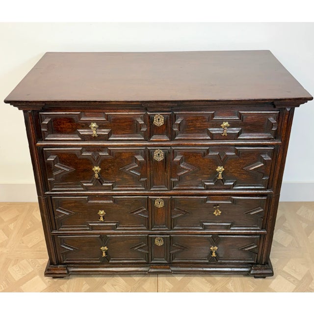Antique Charles II Oak Chest of Drawers, 1600s For Sale - Image 5 of 9