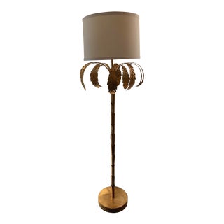 Regency Style Gold Palm Floor Lamp For Sale