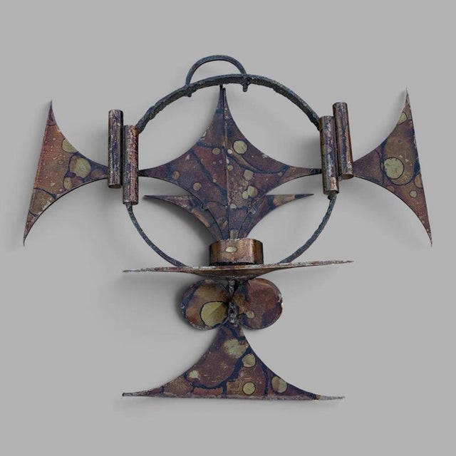 1970s Danish Brutalist Wall Sculpture and Candleholder by Henrik Horst, 1970s For Sale - Image 5 of 9