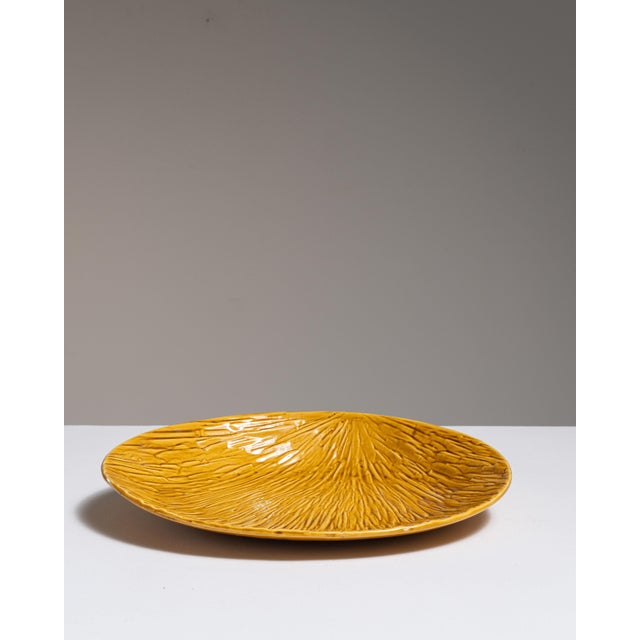 1970s Belgium Gold Ceramic Platter For Sale - Image 12 of 14