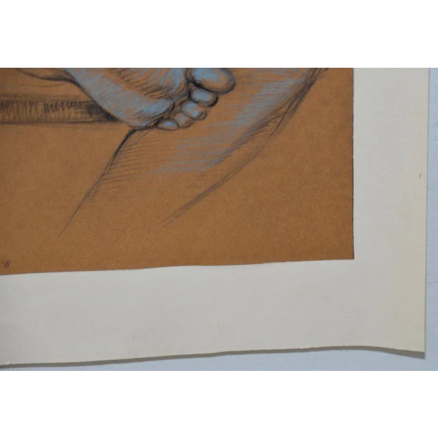 Figurative Figural Nude Sketch in Graphite C.1980s For Sale - Image 3 of 6