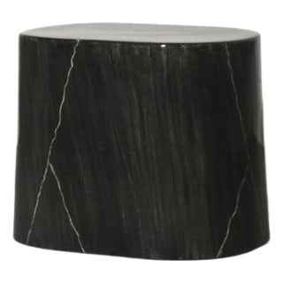 Modern Lacquered Faux Marble Side Table - 1970's For Sale