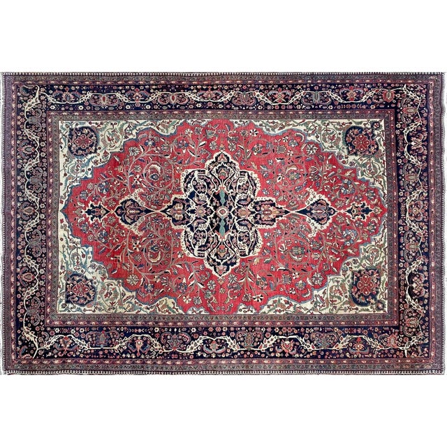 Antique Persian Feraghan Sarouk Carpet, Most Beautiful For Sale - Image 4 of 11