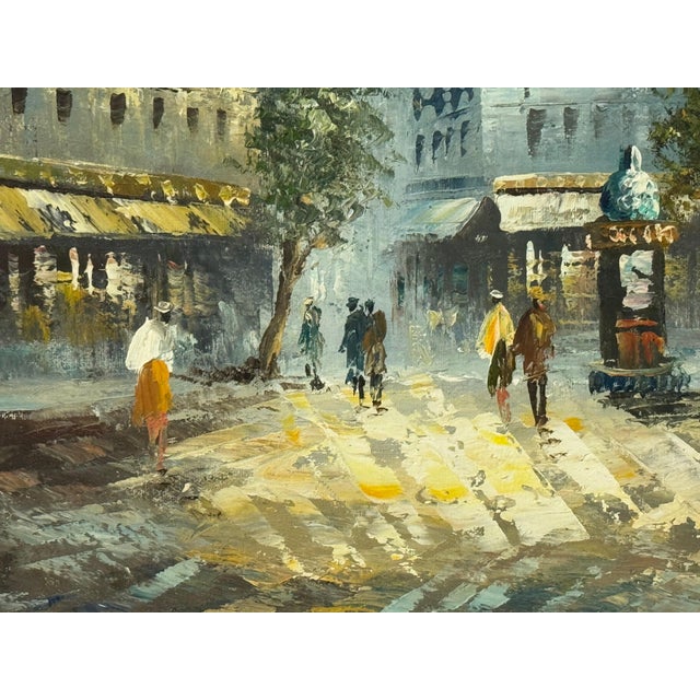 Bennett Co. Parisian Street Scene with Figures by British Artist 1980 Circa For Sale - Image 4 of 14