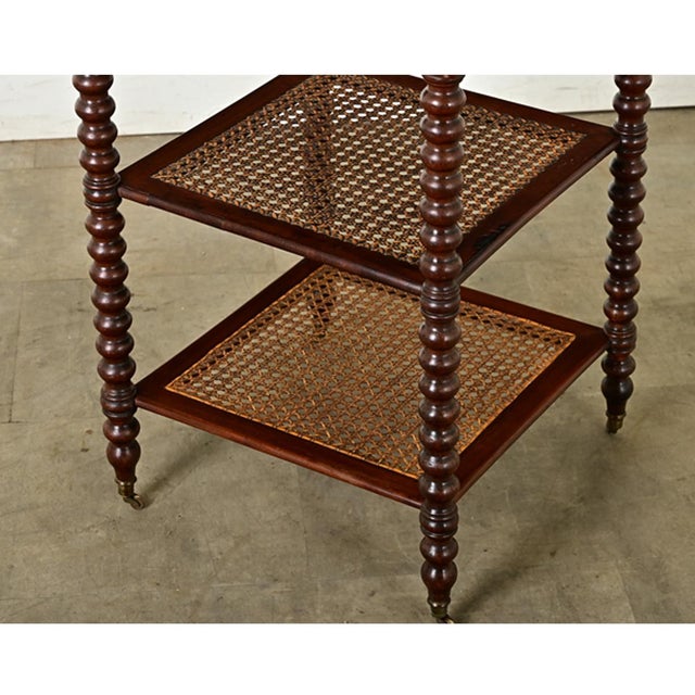 French 19th Century Walnut and Marble Etagere-Side Table For Sale In Baton Rouge - Image 6 of 12