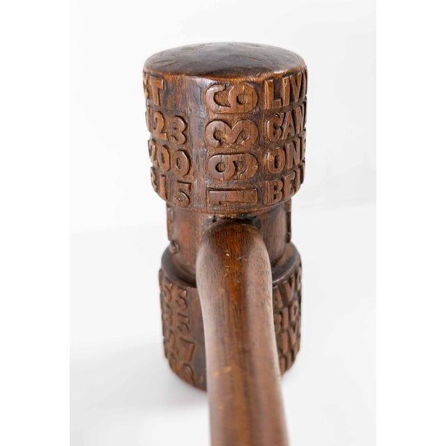 Wood 1930's Folk Art Carved Walnut Masonic Oddfellows Gavel, New York For Sale - Image 7 of 12