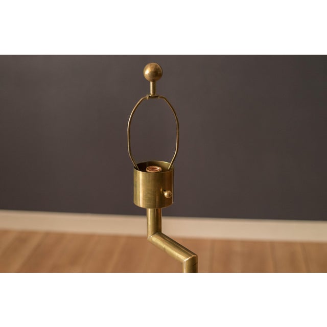 Vintage Black and Brass Sculptural Floor Lamp With End Table by Hart Associates For Sale - Image 11 of 11