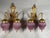 Pair of Vintage Louis XVI Style Gilded Bronze Wall Lamps / Wall Sconces With Purple Crystal Shades For Sale - Image 6 of 12