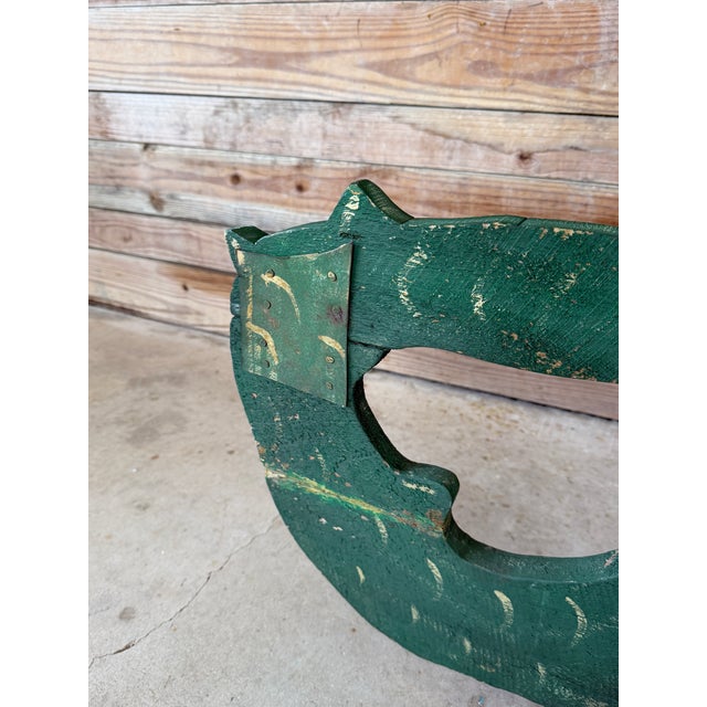 Monumental Vintage Folk Art Florida Alligator Wood Sculpture For Sale - Image 4 of 12