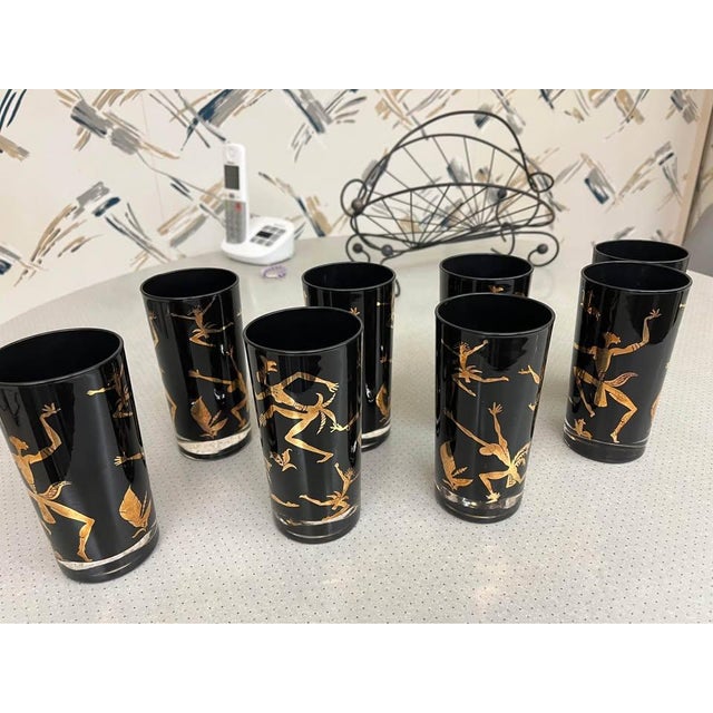 Mid-Century Modern 1950s Mid-Century Modern Federal Glasses Josephine Baker - Set of 8 For Sale - Image 3 of 5
