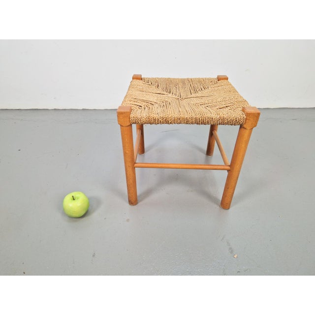 1960s Vintage Danish Rope Stool in Beech, 1960s For Sale - Image 5 of 10