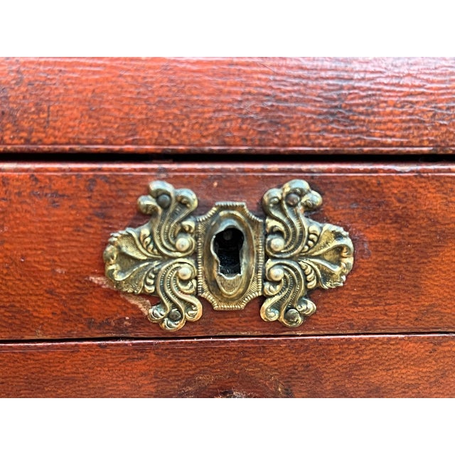 English Regency Period Leather Jewelry Box For Sale - Image 13 of 15