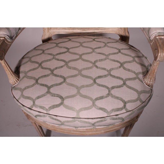 Wood Pair of Directoire Style Painted Armchairs For Sale - Image 7 of 10