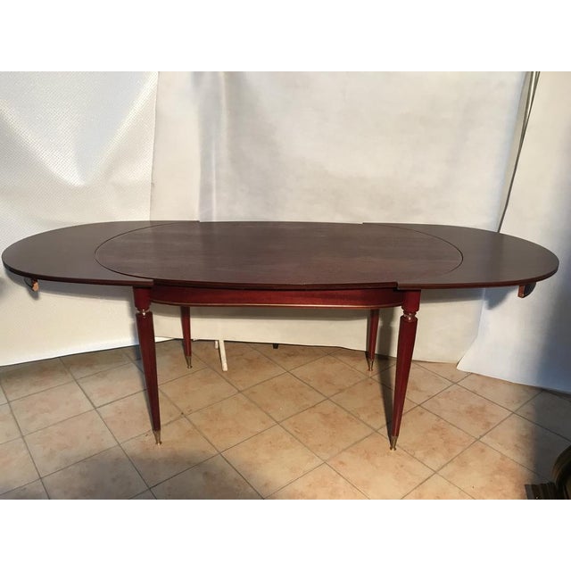 Wood Oval Extendable Table, 1970s For Sale - Image 7 of 18
