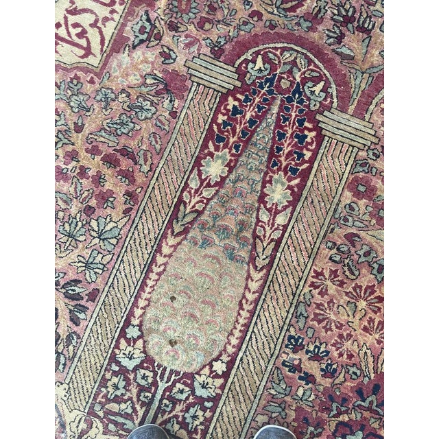 1900s COLLECTOR'S ROYAL PEACOCK KERMAN Duel Cypress Tree of Life Rug 9 x 11.8 For Sale - Image 9 of 17
