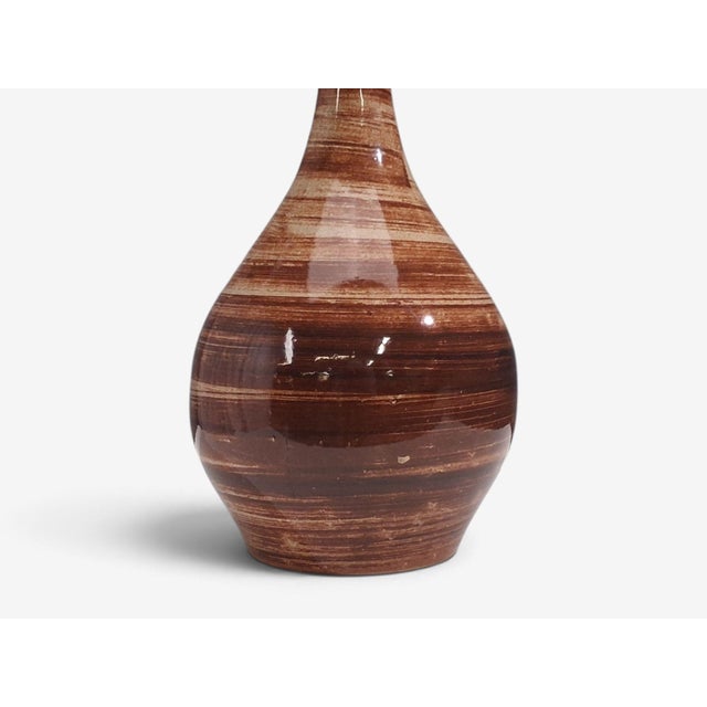 1960s Mid-Century Modern Gordon & Jane Martz, Large Table Lamp, Brown Glazed Ceramic For Sale - Image 9 of 12
