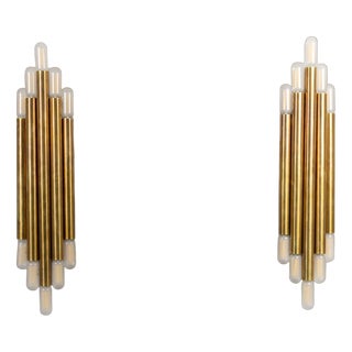 Brass Wall Lights by Sciolari, 1980s, Set of 2 For Sale