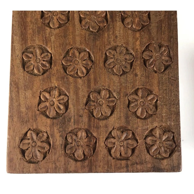 1920s Solid Heavy Wood Carved Covered Box For Sale - Image 9 of 12