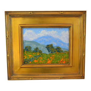 Marc A. Graison California Landscape "Rolling Hills" Painting Including the Antiqued Gold Wood Frame