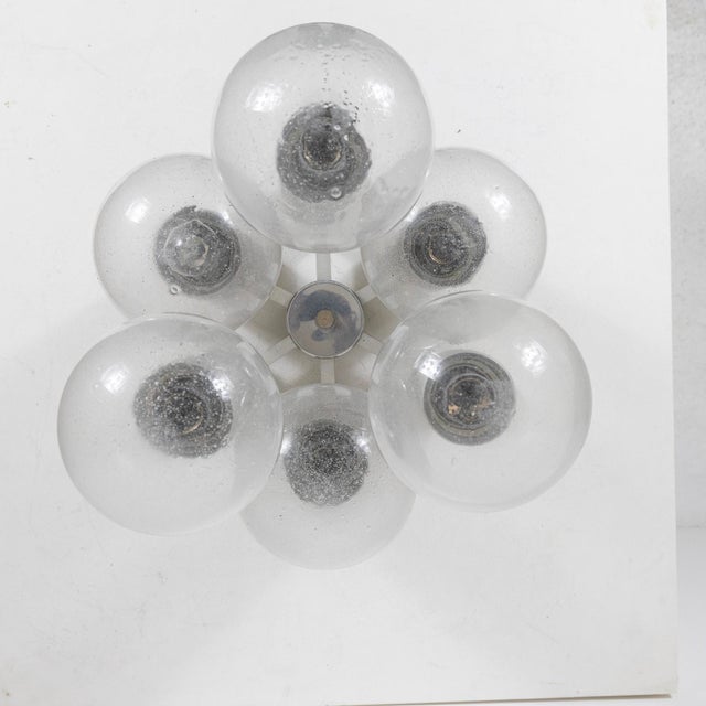 6-Light Chandelier in Metal and Glass, Italy, 1970s For Sale - Image 6 of 9