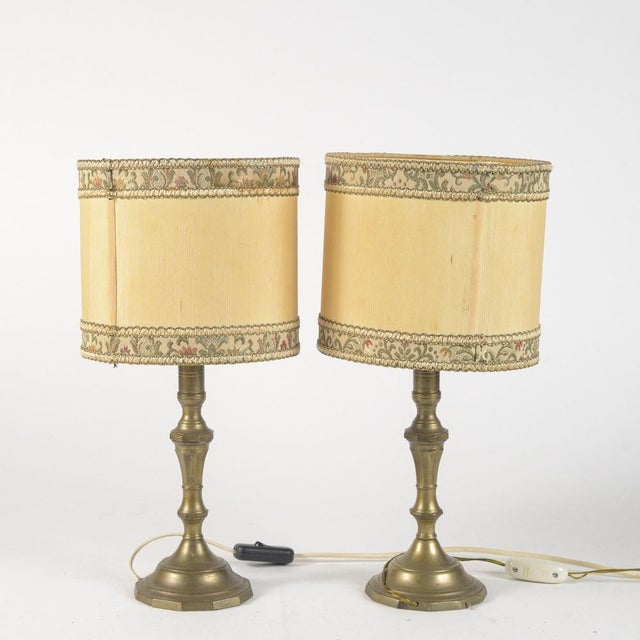 Electrified Brass Lamps, 20th Century, Set of 2 For Sale - Image 4 of 7