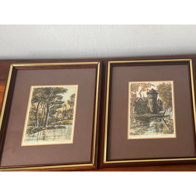 Signed & Numbered L. Mariae Landscape Etching – Framed Limited Edition Print (12.75” X 15.5”) For Sale - Image 4 of 12