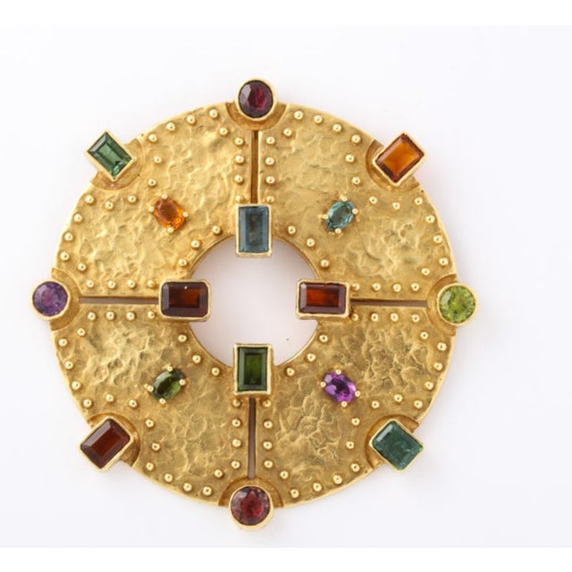 18 Kt. Gold Pendant Brooch by Ed Weiner Vintage 70s' For Sale - Image 4 of 6