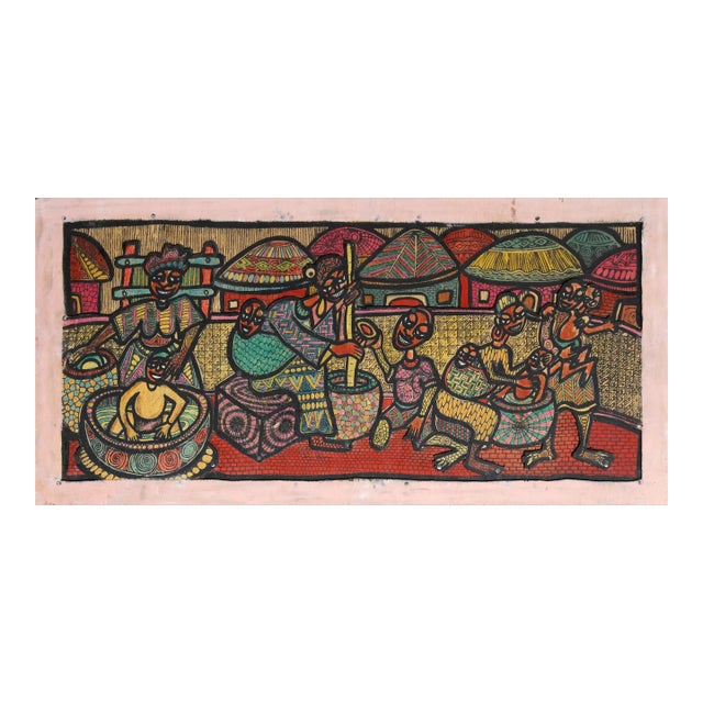 Mothers!, Dayo Niran Ink and Paint on Plywood, Titled Verso For Sale