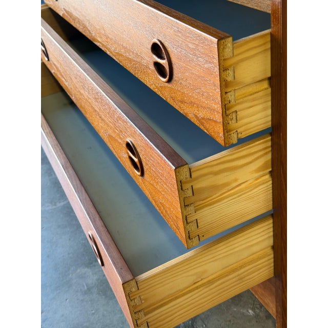 Vintage Danish Teak Display Bookcase With 3 Drawers – Mid Century Modern Storage Cabinet For Sale - Image 9 of 9