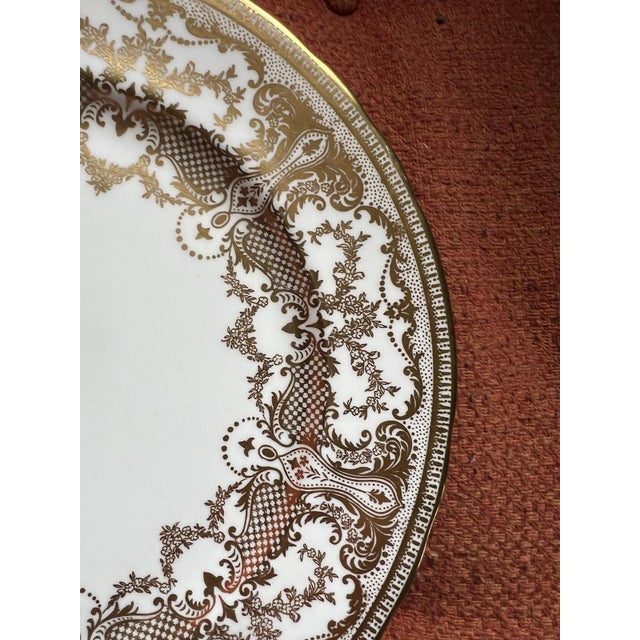 Baroque Vintage Aynsley 7949 Gold Encrusted 10.5/8" Across Dinner Plate For Sale - Image 3 of 8