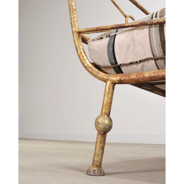 Giacometti Style Neoclassical Gilt Iron Daybed or Sofa 7 Ft For Sale - Image 17 of 18