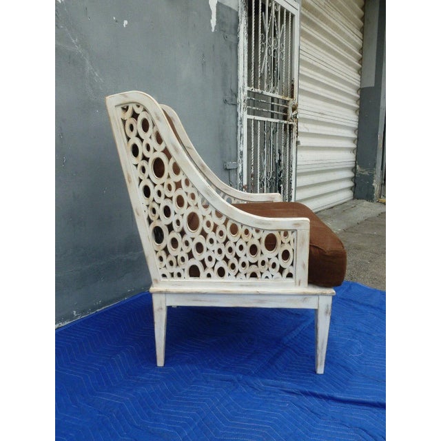 Transitional 1990s Vintage Hollywood Regency Style Armchair For Sale - Image 3 of 10