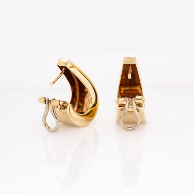 2020s 7.37g 14k Solid Gold Estate Hoop Earrings | Vintage Luxury Hoops, Pair For Sale - Image 5 of 6