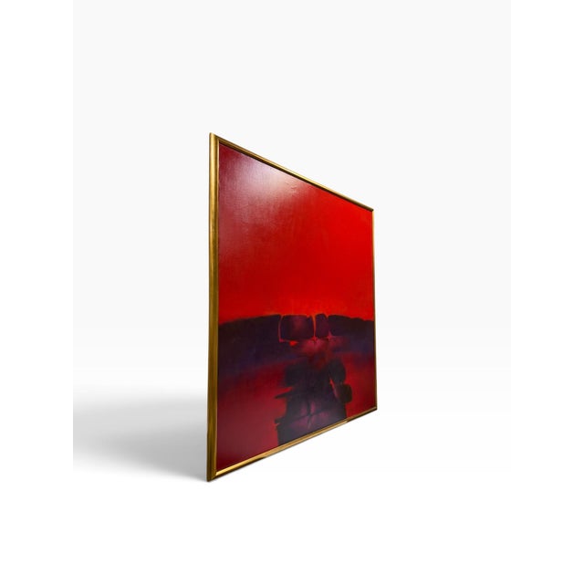 Monumental Mid-Century Modern Abstract Painting "Gran Signo Mágico" by Alvaro Herrán, 1971 For Sale - Image 4 of 8