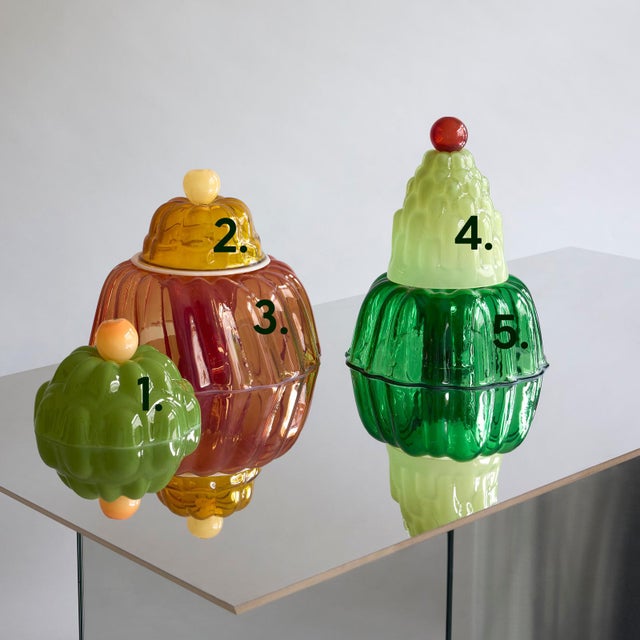 Jello by studio berg: hand-blown glass cloches in the shape of historic jelly and pudding moulds. In germany, glassmaker...