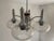 Vintage Space Age Sputnik Chandelier in Chrome-Plated Metal, Wooden Accents and Clear Ribbed Glass Shades by Emi Poljčane, Yugoslav, 1970s For Sale - Image 9 of 18