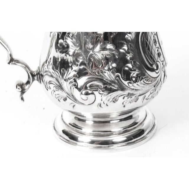 Victorian Silver Plated Embossed and Engraved Mug, 19th Century For Sale - Image 4 of 15