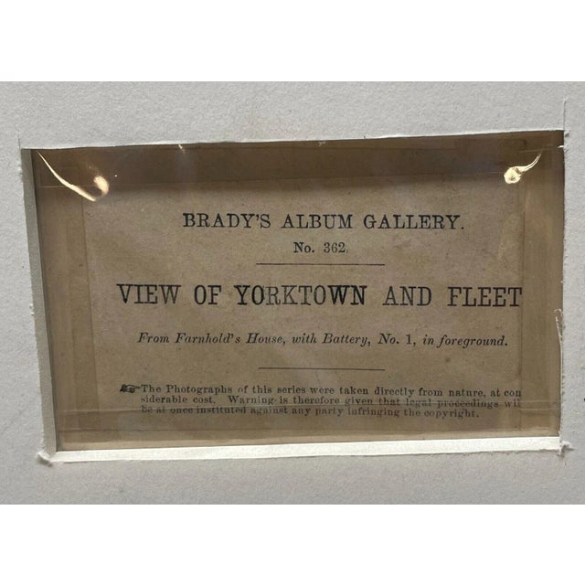 Original 1862 matthew brady's album gallery no 362 'view of yorktown and fleet from farhold's house with battery no 1 in...