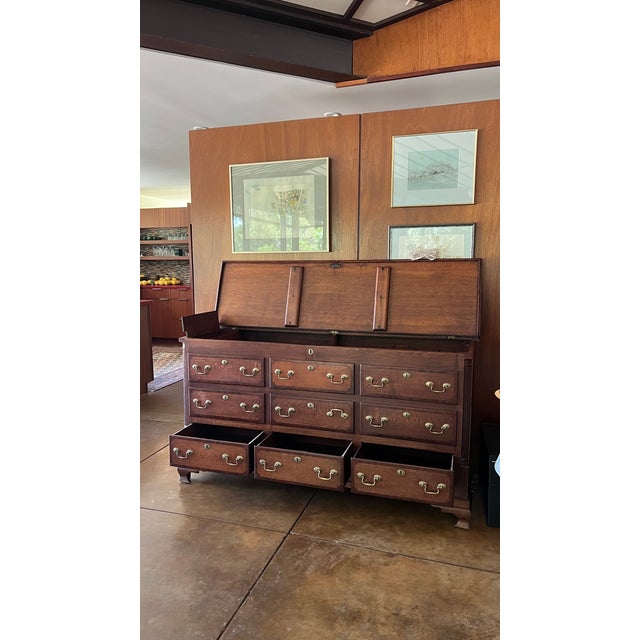 Late 18th Century Oak & Mahogany Mule Chest For Sale - Image 4 of 14