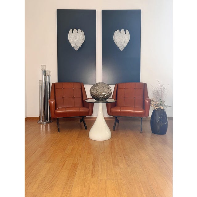 Vintage Italian Murano Glass Wall Sconces in Frosted Glasses, 1990s, Set of 2 For Sale - Image 13 of 16