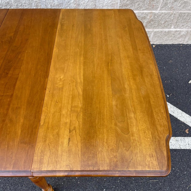 Wood Vintage Thomasville Bay Colony Collection Traditional Solid Cherry Drop Leaf Gate Leg Extension Dining Table For Sale - Image 7 of 12