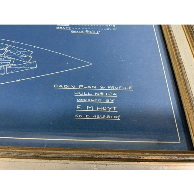 Early 20th Century Rare Yachting Blueprint by Hoyt For Sale - Image 5 of 7