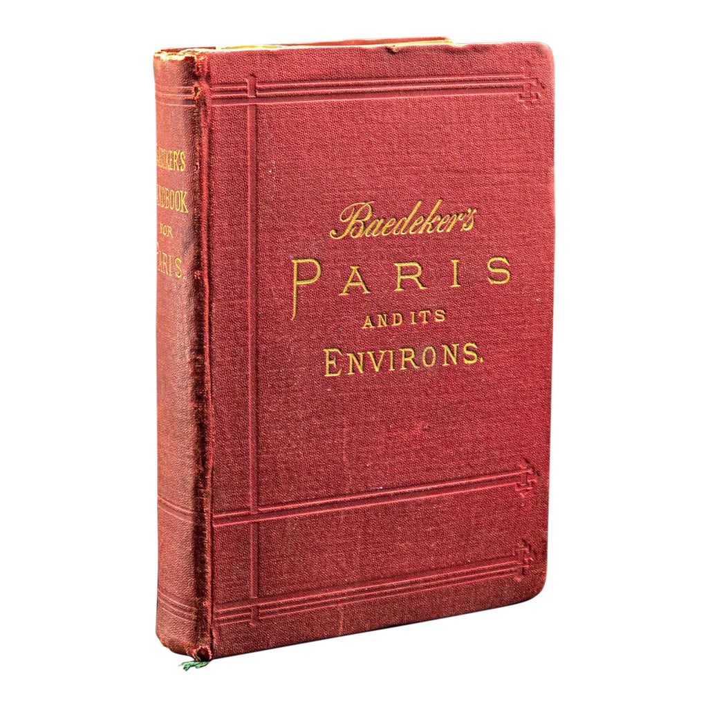 Antique Travel Book, Baedeker's Paris and Its Environs, Maps
