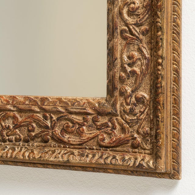 1900-1909 France Antique Gold Carved Giltwood Mirror For Sale - Image 9 of 10