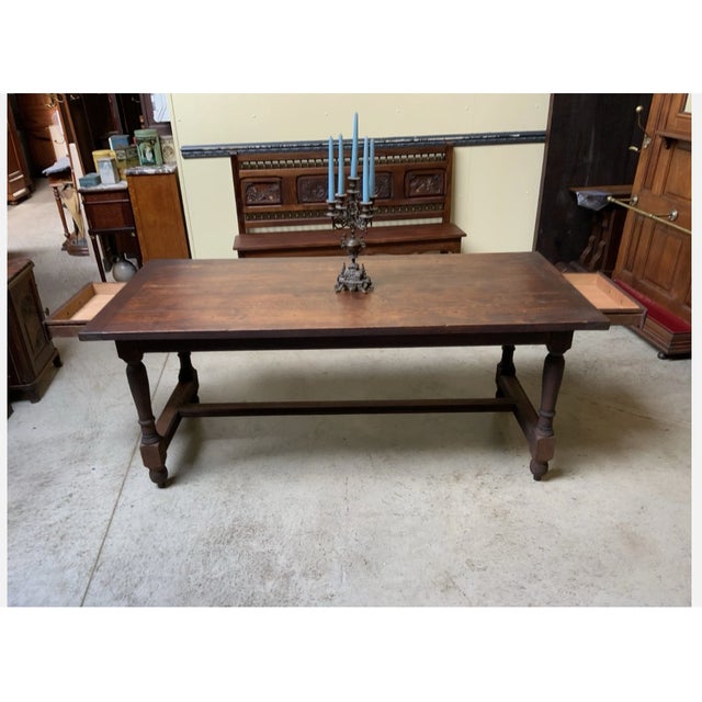 Vintage Monastery Table in Wood, 1930 For Sale - Image 3 of 11