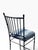 Black Faux Bamboo Wrought Iron Counter Stool | Spindle Back & Blue Damask Seat | Sold Individually, 5 Available For Sale - Image 8 of 12