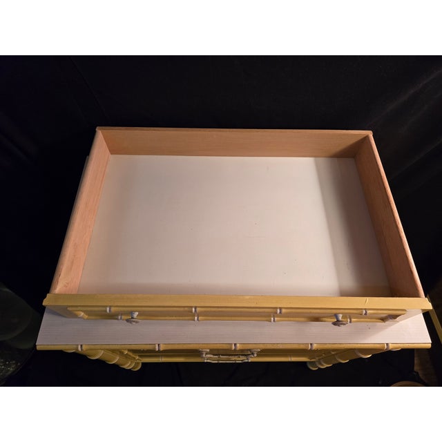 1970s Thomasville Allegro Yellow Faux Bamboo Dresser, Attributed For Sale - Image 6 of 17